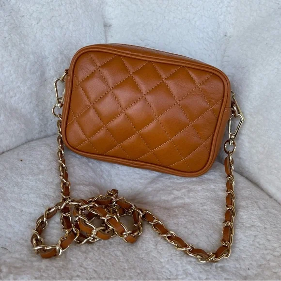 Christian Laurier Paris Quilted Genuine Leather Crossbody Bag MADE ITALY - Picture 3 of 10